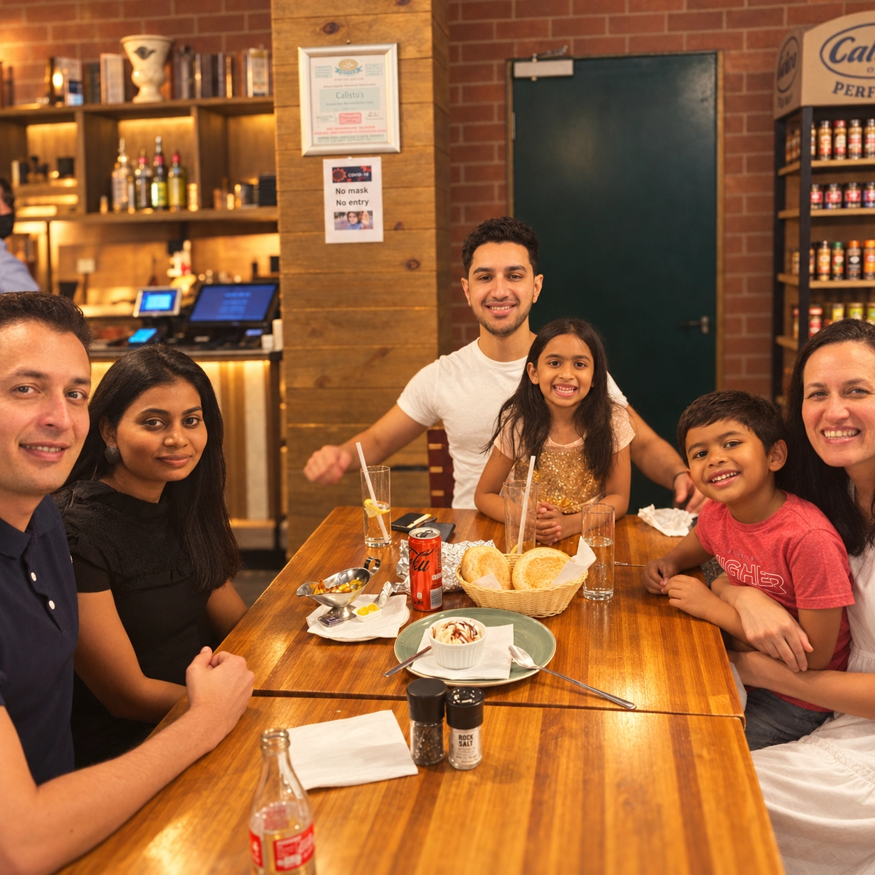 A group gathered around a dinner table.
