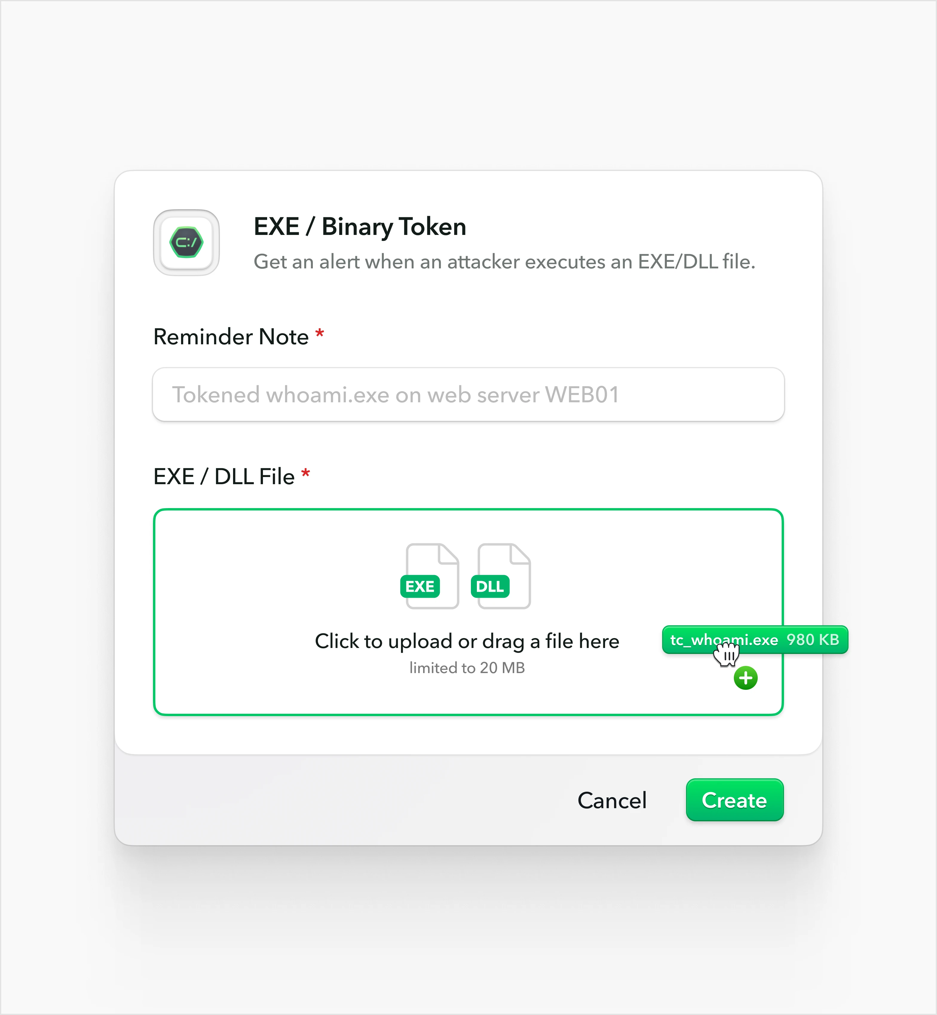 Create an EXE/Binary token