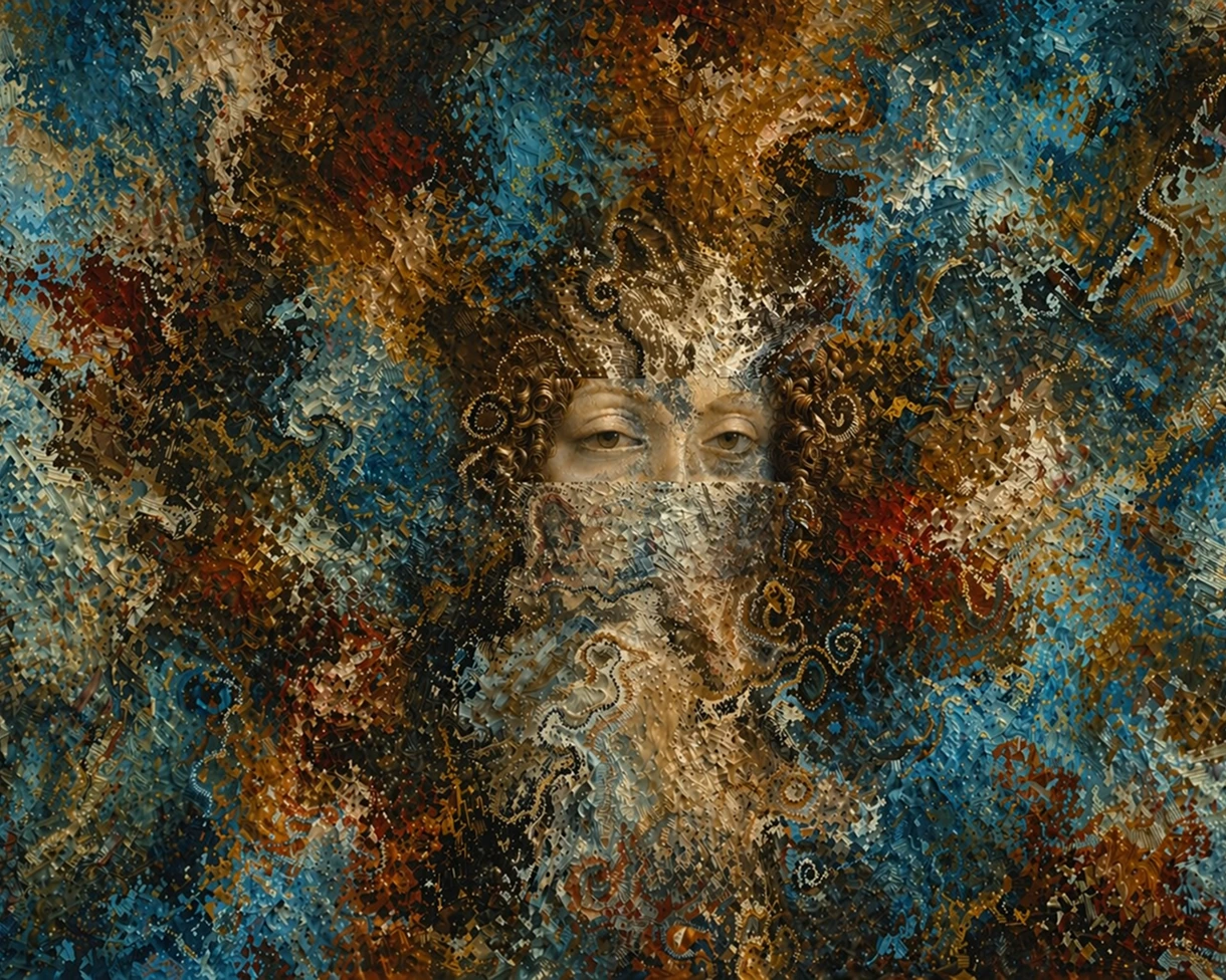 Generative art based on Spring (Primavera), circa 1482, by Sandro Botticelli.