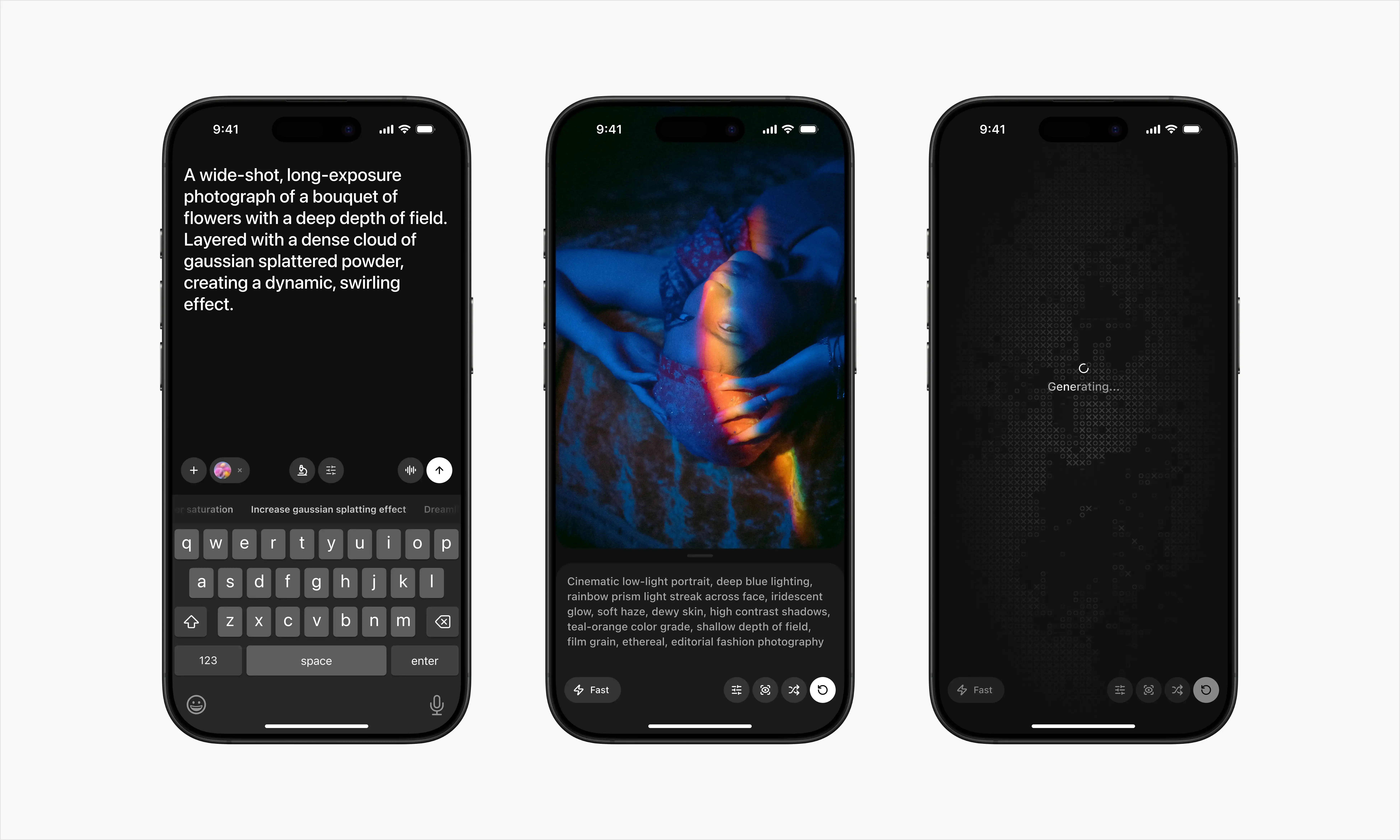 iOS app screens